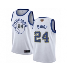 Youth Golden State Warriors #24 Rick Barry Swingman White Hardwood Classics 2019 Basketball Finals Bound Basketball Jersey