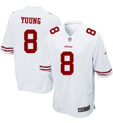 Men's Nike San Francisco 49ers #8 Steve Young Game White NFL Jersey