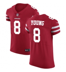 Men's Nike San Francisco 49ers #8 Steve Young Red Team Color Vapor Untouchable Elite Player NFL Jersey