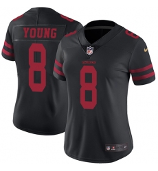 Women's Nike San Francisco 49ers #8 Steve Young Elite Black NFL Jersey