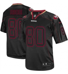 Men's Nike San Francisco 49ers #80 Jerry Rice Elite Lights Out Black NFL Jersey