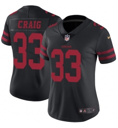 Women's Nike San Francisco 49ers #33 Roger Craig Elite Black NFL Jersey