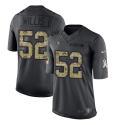 Men's Nike San Francisco 49ers #52 Patrick Willis Limited Black 2016 Salute to Service NFL Jersey