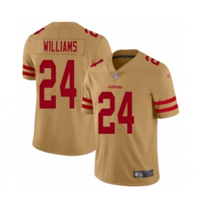 Women's San Francisco 49ers #24 K'Waun Williams Limited Gold Inverted Legend Football Jersey