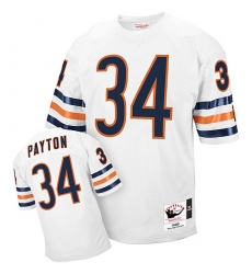 Mitchell and Ness Chicago Bears #34 Walter Payton White Authentic Throwback NFL Jersey