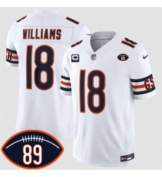 Men's Chicago Bears #18 Caleb Williams White 2026 With Mike Ditka 89 And 3-star C Vapor Untouchable Limited Football Stitched Jersey