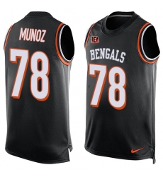 Men's Nike Cincinnati Bengals #78 Anthony Munoz Limited Black Player Name & Number Tank Top NFL Jersey