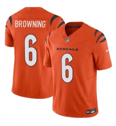 Men's Cincinnati Bengals #6 Jake Browning Orange 2023 F.U.S.E. Vapor Untouchable Limited Football Stitched Jersey