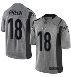 Men's Nike Cincinnati Bengals #18 A.J. Green Limited Gray Gridiron NFL Jersey