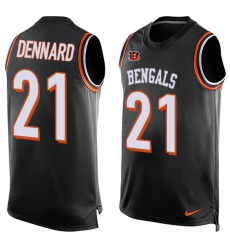 Men's Nike Cincinnati Bengals #21 Darqueze Dennard Limited Black Player Name & Number Tank Top NFL Jersey