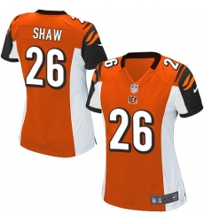 Women's Nike Cincinnati Bengals #26 Josh Shaw Game Orange Alternate NFL Jersey