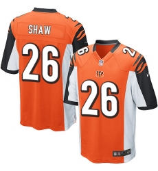 Youth Nike Cincinnati Bengals #26 Josh Shaw Game Orange Alternate NFL Jersey