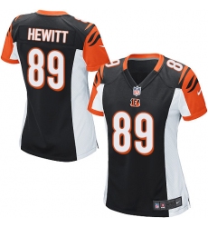 Women's Nike Cincinnati Bengals #89 Ryan Hewitt Game Black Team Color NFL Jersey