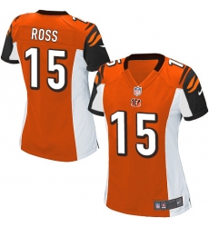 Women's Nike Cincinnati Bengals #15 John Ross Game Orange Alternate NFL Jersey