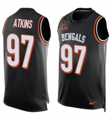 Men's Nike Cincinnati Bengals #97 Geno Atkins Limited Black Player Name & Number Tank Top NFL Jersey