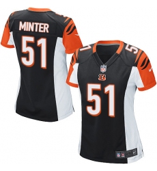 Women's Nike Cincinnati Bengals #51 Kevin Minter Game Black Team Color NFL Jersey