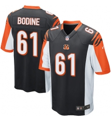Men's Nike Cincinnati Bengals #61 Russell Bodine Game Black Team Color NFL Jersey