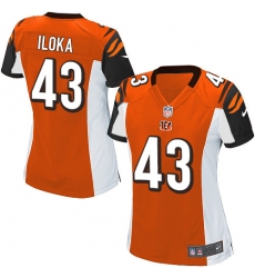 Women's Nike Cincinnati Bengals #43 George Iloka Game Orange Alternate NFL Jersey