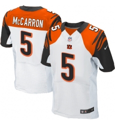 Men's Nike Cincinnati Bengals #5 AJ McCarron Elite White NFL Jersey