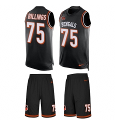 Men's Nike Cincinnati Bengals #75 Andrew Billings Limited Black Tank Top Suit NFL Jersey