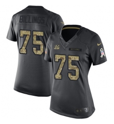 Women's Nike Cincinnati Bengals #75 Andrew Billings Limited Black 2016 Salute to Service NFL Jersey