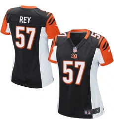Women's Nike Cincinnati Bengals #57 Vincent Rey Game Black Team Color NFL Jersey