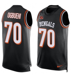 Men's Nike Cincinnati Bengals #70 Cedric Ogbuehi Limited Black Player Name & Number Tank Top NFL Jersey