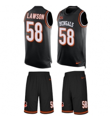 Men's Nike Cincinnati Bengals #58 Carl Lawson Limited Black Tank Top Suit NFL Jersey