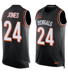 Men's Nike Cincinnati Bengals #24 Adam Jones Limited Black Player Name & Number Tank Top NFL Jersey