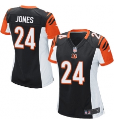 Women's Nike Cincinnati Bengals #24 Adam Jones Game Black Team Color NFL Jersey