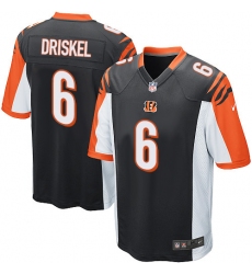 Men's Nike Cincinnati Bengals #6 Jeff Driskel Game Black Team Color NFL Jersey