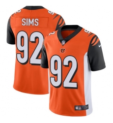 Youth Nike Cincinnati Bengals #92 Pat Sims Elite Orange Alternate NFL Jersey