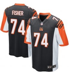 Men's Nike Cincinnati Bengals #74 Jake Fisher Game Black Team Color NFL Jersey