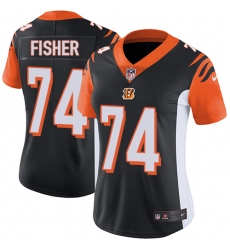 Women's Nike Cincinnati Bengals #74 Jake Fisher Elite Black Team Color NFL Jersey