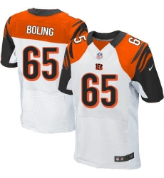 Men's Nike Cincinnati Bengals #65 Clint Boling Elite White NFL Jersey