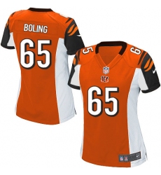 Women's Nike Cincinnati Bengals #65 Clint Boling Game Orange Alternate NFL Jersey