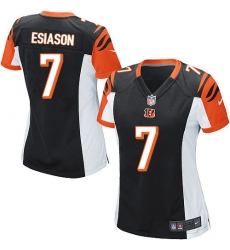 Women's Nike Cincinnati Bengals #7 Boomer Esiason Game Black Team Color NFL Jersey