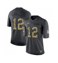 Youth Denver Broncos #12 Brendan Langley Limited Black 2016 Salute to Service Football Jersey