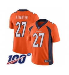 Men's Denver Broncos #27 Steve Atwater Orange Team Color Vapor Untouchable Limited Player 100th Season Football Jersey