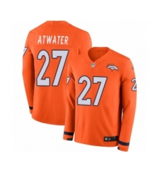 Men's Nike Denver Broncos #27 Steve Atwater Limited Orange Therma Long Sleeve NFL Jersey