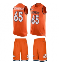 Men's Nike Denver Broncos #65 Gary Zimmerman Limited Orange Tank Top Suit NFL Jersey