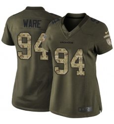 Women's Nike Denver Broncos #94 DeMarcus Ware Elite Green Salute to Service NFL Jersey