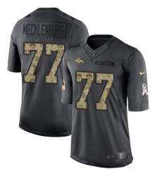 Youth Nike Denver Broncos #77 Karl Mecklenburg Limited Black 2016 Salute to Service NFL Jersey