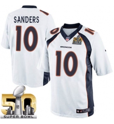 Youth Nike Denver Broncos #10 Emmanuel Sanders Elite White Super Bowl 50 Bound NFL Jersey