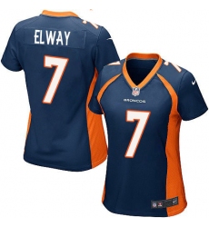Women's Nike Denver Broncos #7 John Elway Game Navy Blue Alternate NFL Jersey