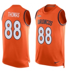 Men's Nike Denver Broncos #88 Demaryius Thomas Limited Orange Player Name & Number Tank Top NFL Jersey