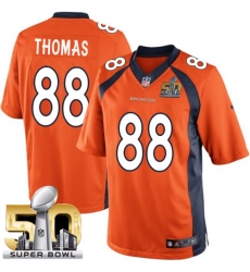 Youth Nike Denver Broncos #88 Demaryius Thomas Elite Orange Team Color Super Bowl 50 Bound NFL Jersey