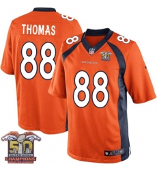Youth Nike Denver Broncos #88 Demaryius Thomas Elite Orange Team Color Super Bowl 50 Champions NFL Jersey