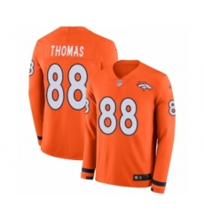 Youth Nike Denver Broncos #88 Demaryius Thomas Limited Orange Therma Long Sleeve NFL Jersey