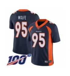 Men's Denver Broncos #95 Derek Wolfe Navy Blue Alternate Vapor Untouchable Limited Player 100th Season Football Jersey